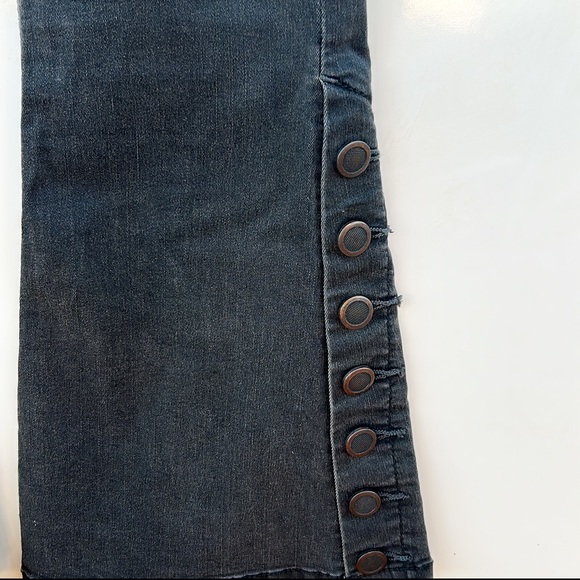 Free People Skyler Button Flare Jeans Moto Seamed - Picture 4 of 10